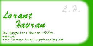 lorant havran business card