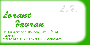 lorant havran business card